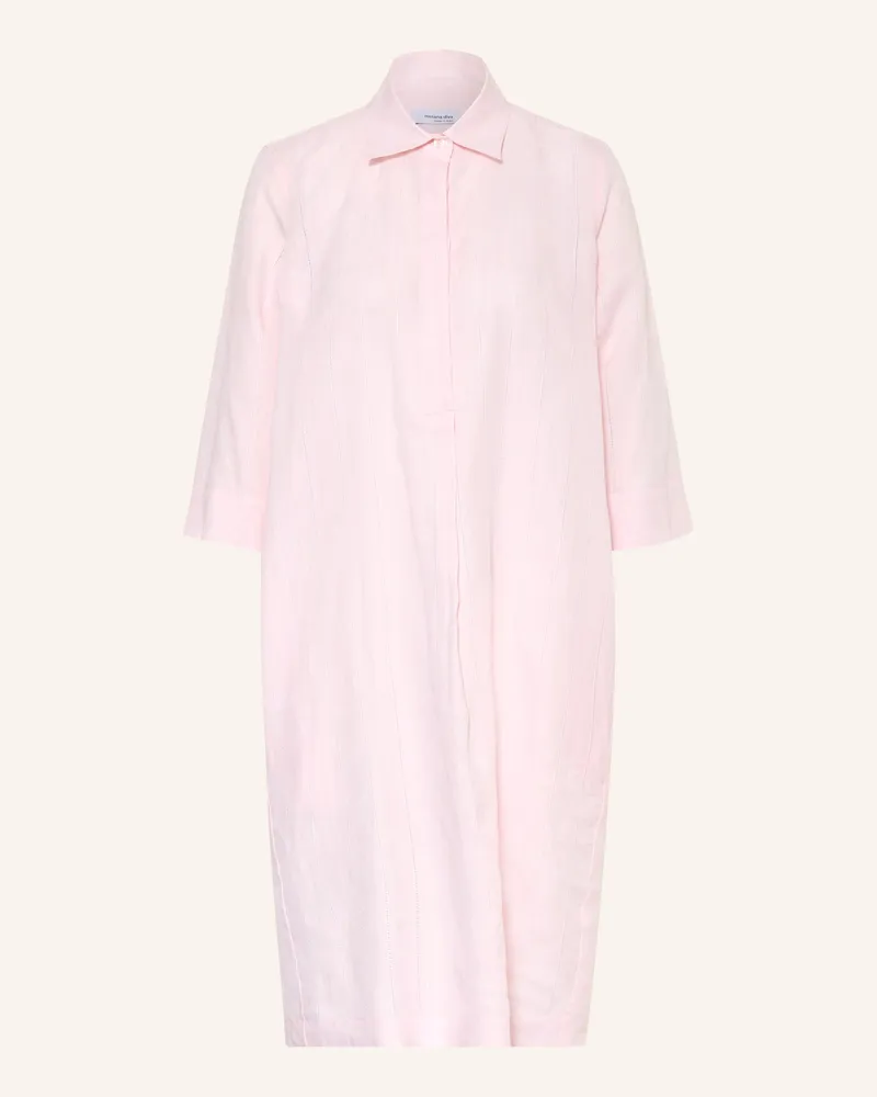 Rossana Diva Kleid Mit Leinen Und 3/4-Arm rosa Hellrosa