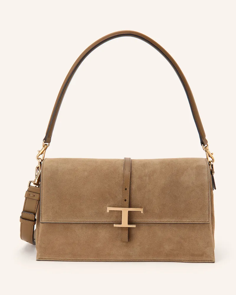 TOD'S Handtasche T Timeless Small braun Oliv