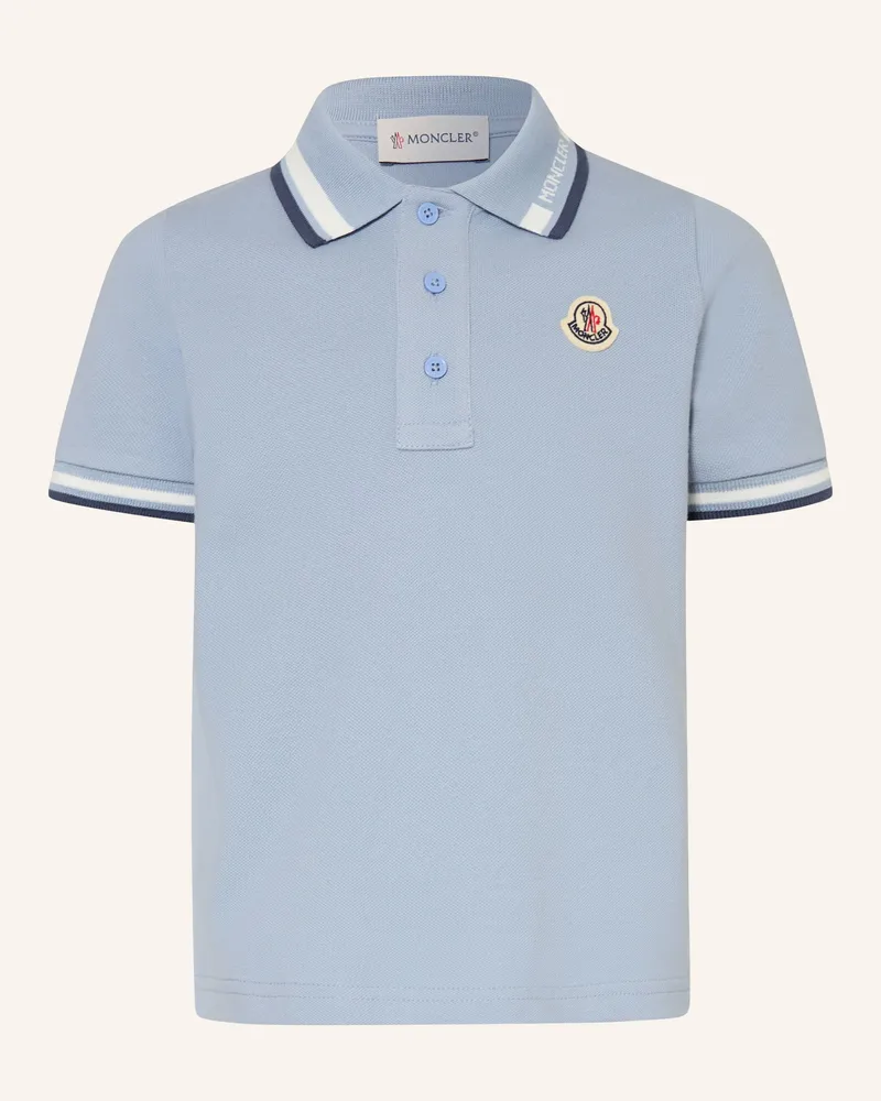 Moncler Piqué-Poloshirt blau Hellblau