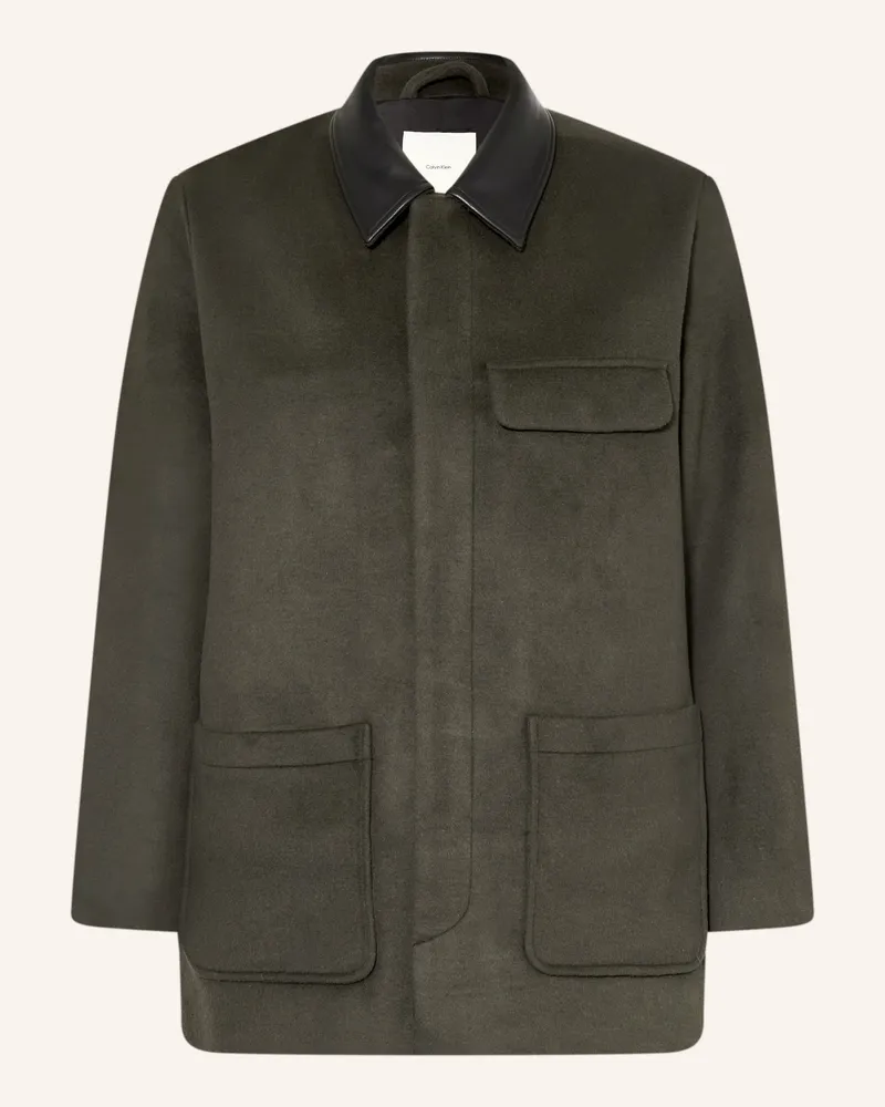 Calvin Klein Jacke Melton schwarz Dunkelgrün