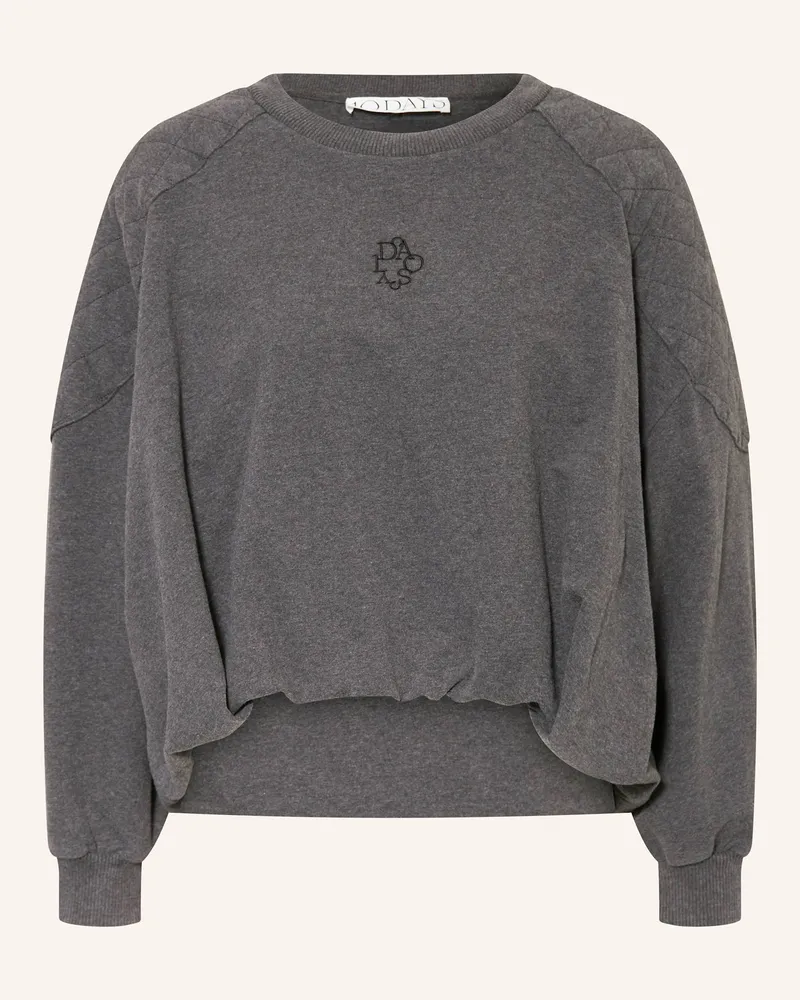 10Days Cropped-Sweatshirt mit 3/4-Arm Dunkelgrau