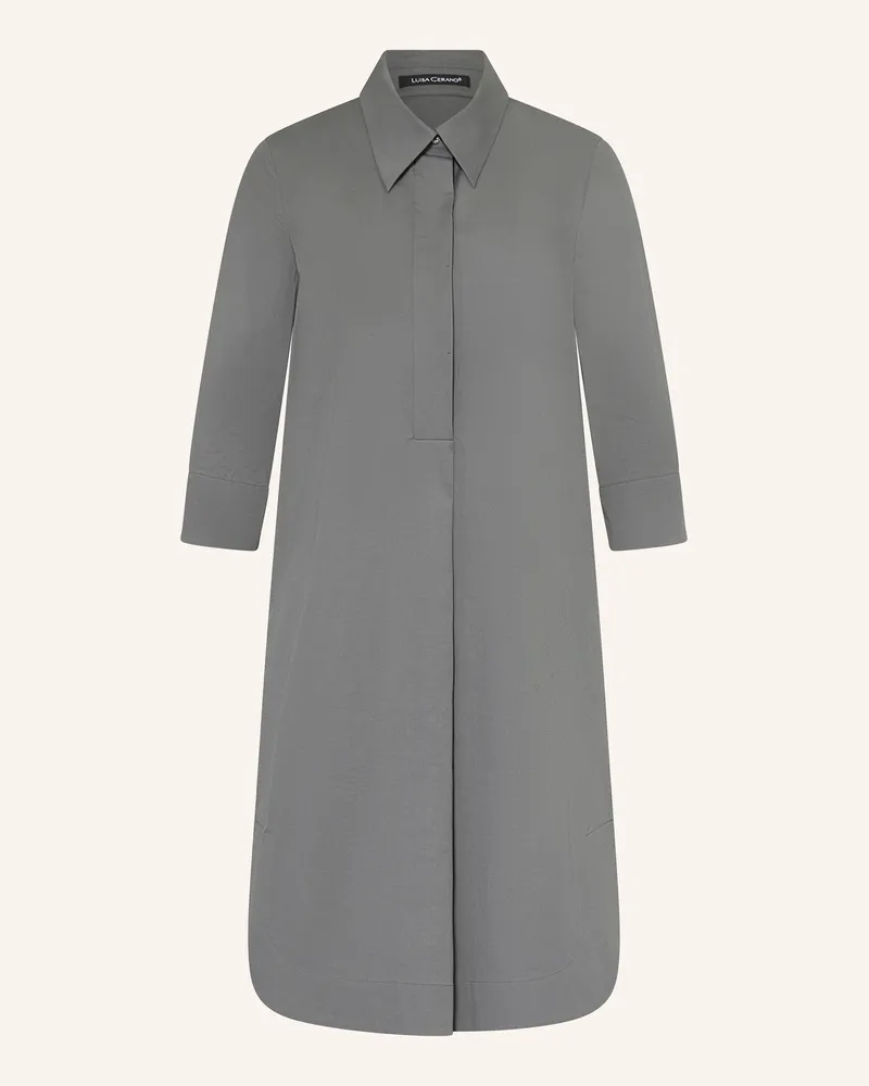 Luisa Cerano Hemdblusenkleid mit 3/4-Arm Dunkelgrau
