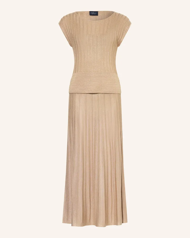S.Oliver Strickkleid mit Glitzergarn Hellbraun