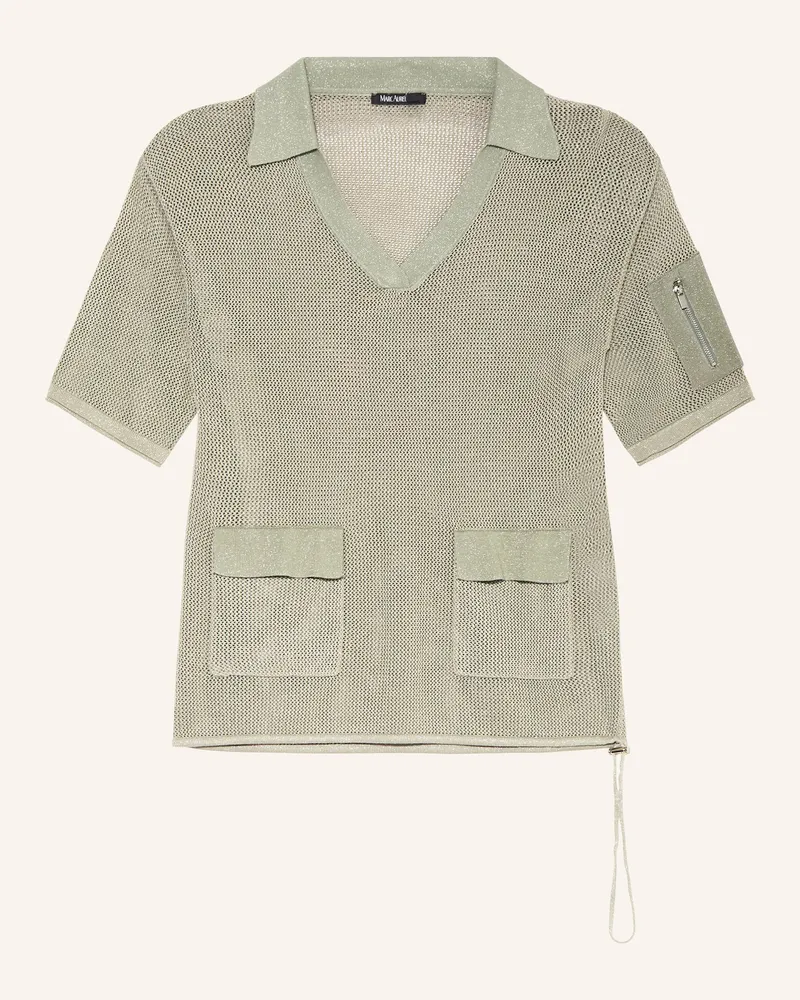 MARC AUREL Strick-Poloshirt Mit Glitzergarn gruen Oliv