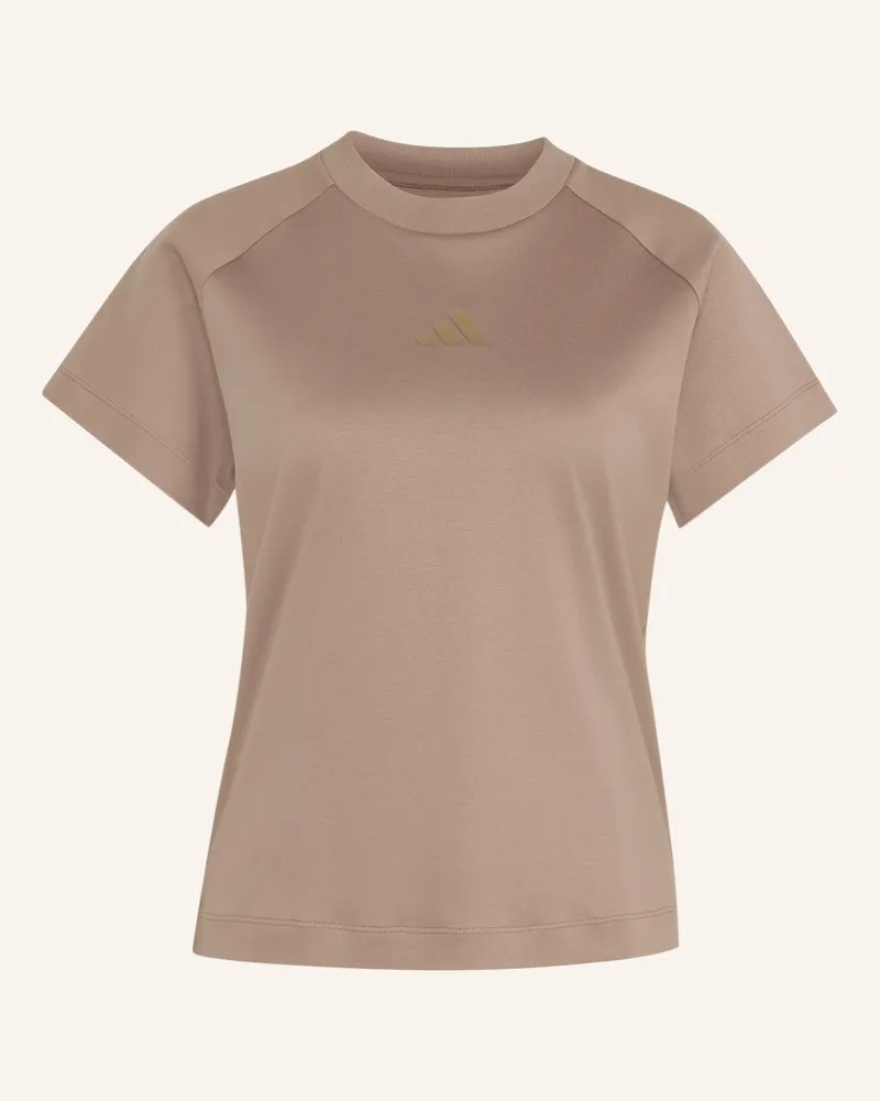 adidas T-Shirt braun Beige