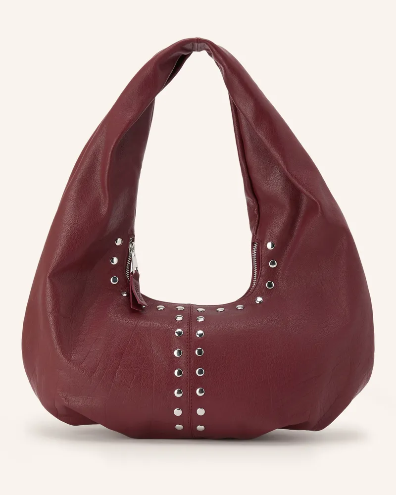 NÚNOO Schultertasche Alma Small Mit Nieten rot Dunkelrot