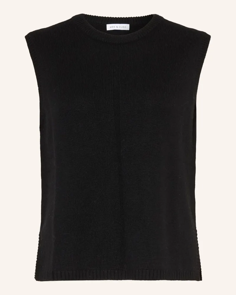 Mrs & HUGS Pullunder Mit Cashmere schwarz Schwarz