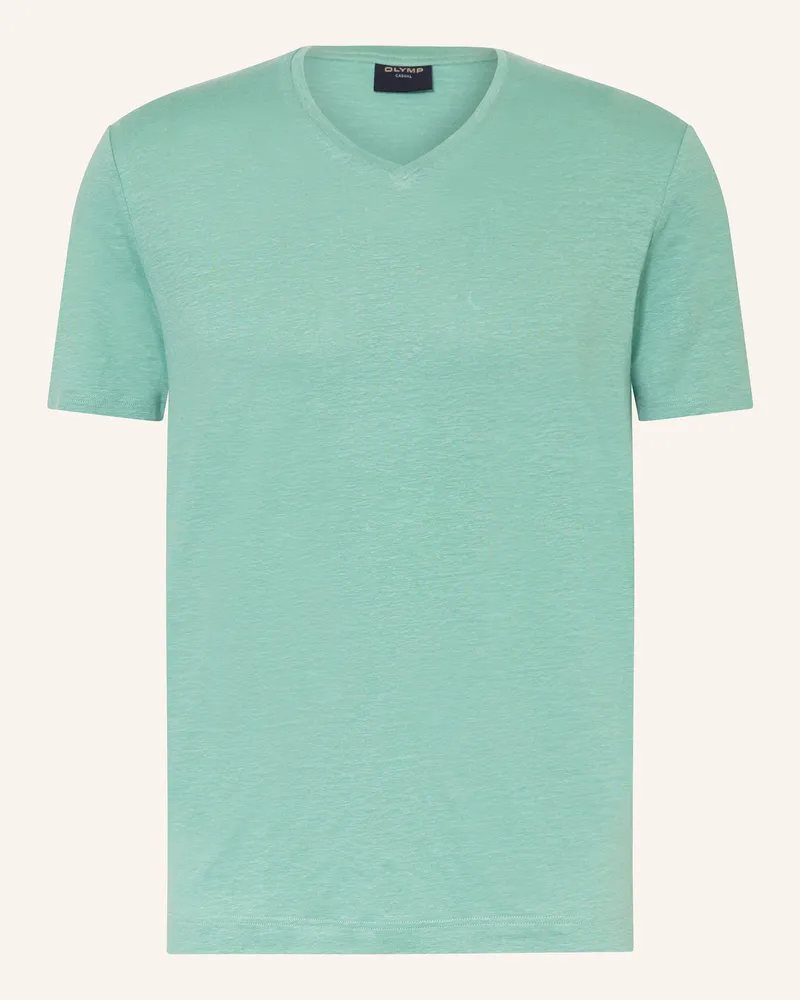 Olymp T-Shirt aus Leinen Grün