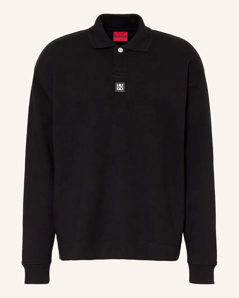 HUGO BOSS Sweat-Poloshirt Dabins schwarz Schwarz
