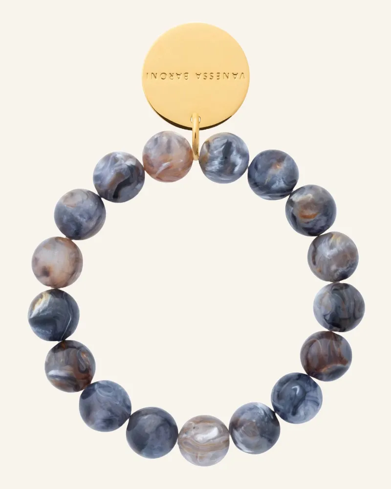 Vanessa Baroni Armbänder MINI BEADS FLEX BRACELET BLUE JEANS MARBLE by GLAMBOU Gold