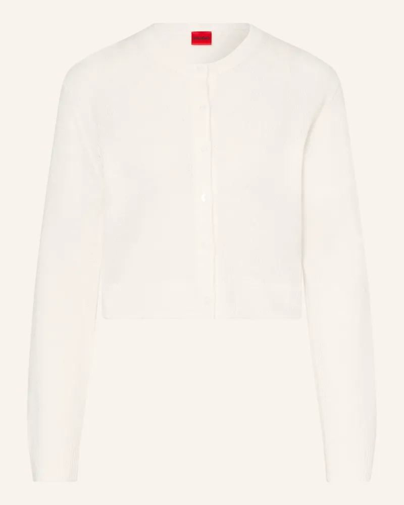 HUGO BOSS Strickjacke STEFBRA Weiss