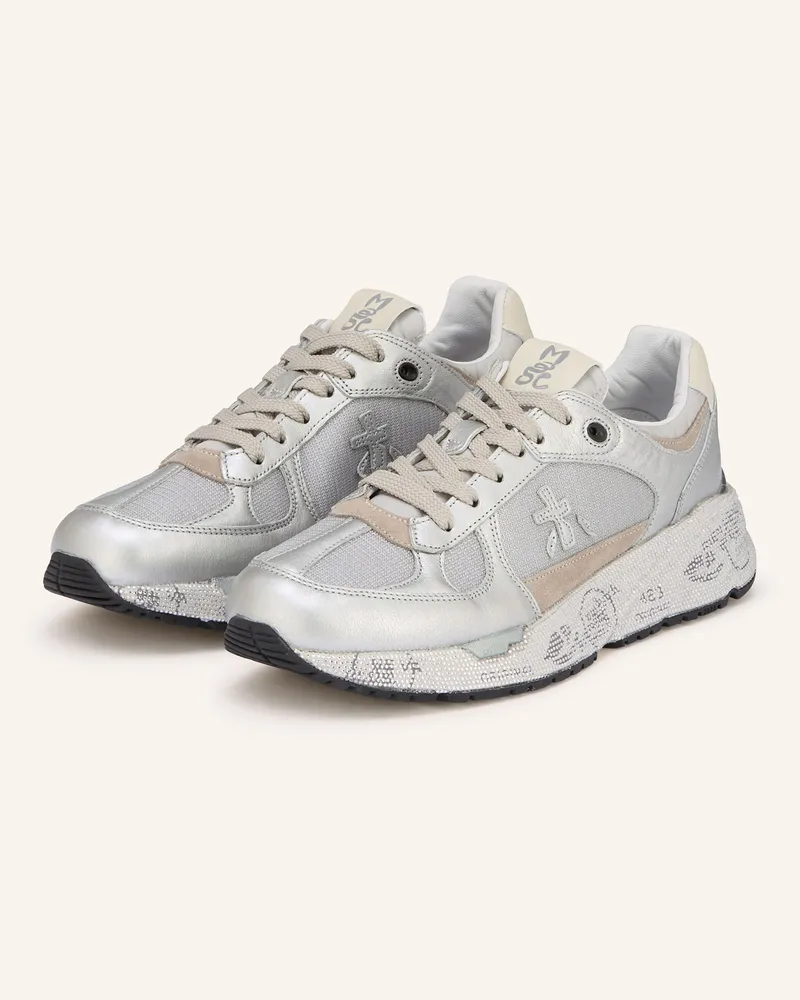 Premiata Sneaker Mased Mit Schmucksteinen silber Silber