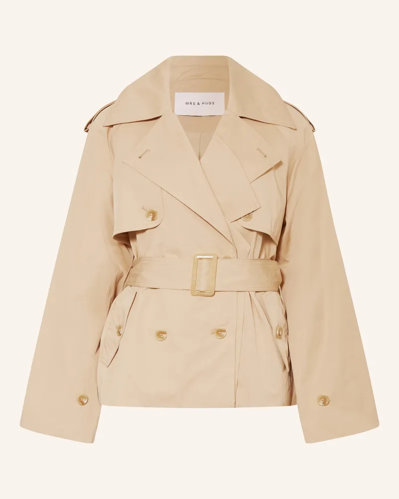 Mrs & HUGS Trench-Jacke Beige
