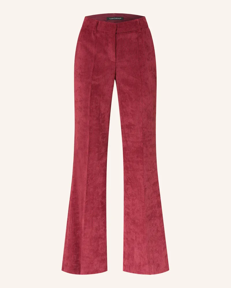 Luisa Cerano Bootcut-Hose aus Cord Dunkelrot