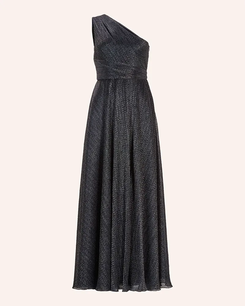 Swing Abendkleid mit Plissees Dunkelblau