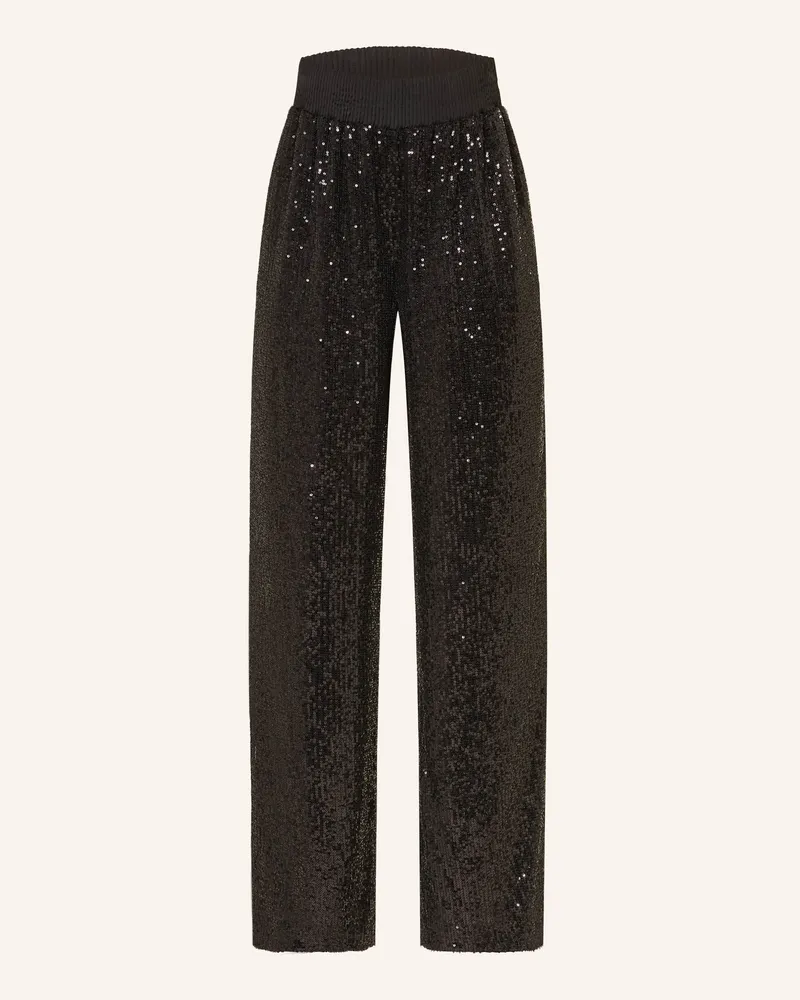 HUGO BOSS Marlenehose TILLOI mit Pailletten Schwarz