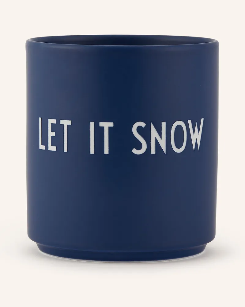 DESIGN LETTERS Becher Let It Snow blau Dunkelblau