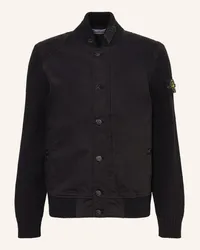 Stone Island Blouson im Materialmix Schwarz