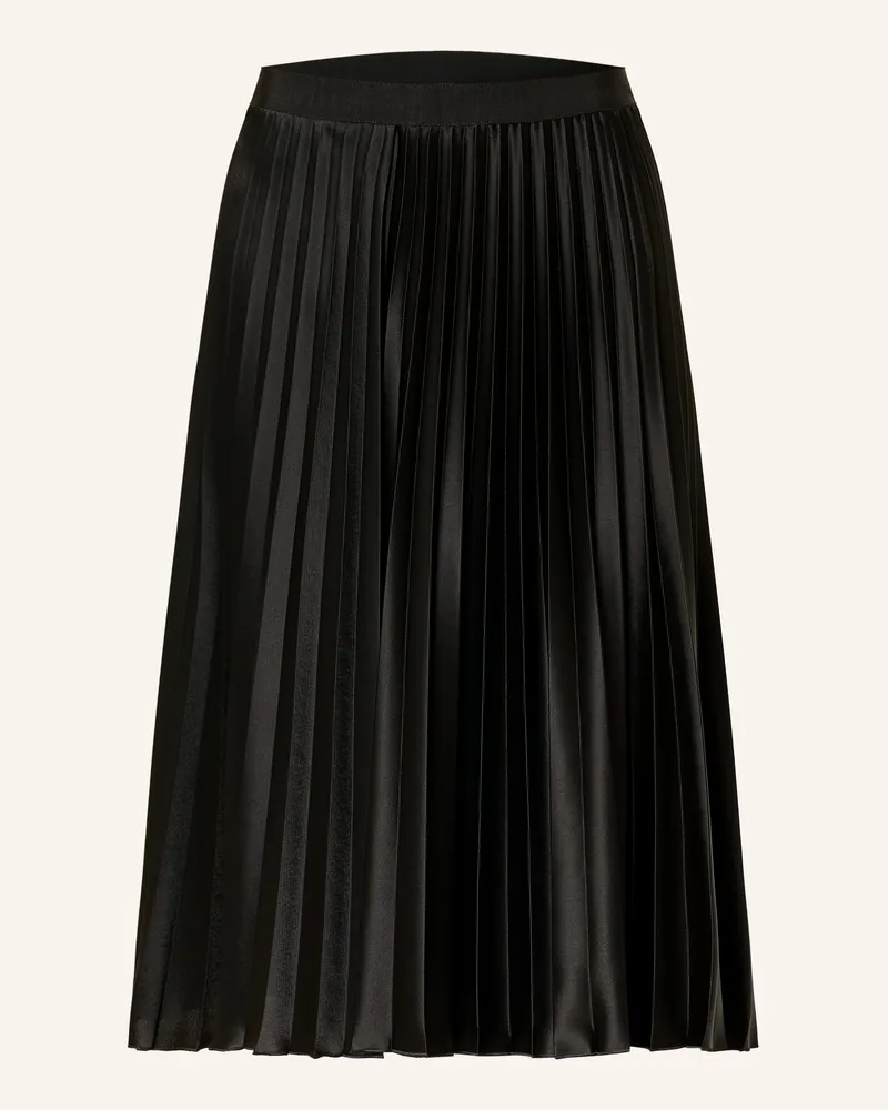 Luisa Cerano Plisseerock Aus Satin schwarz Schwarz