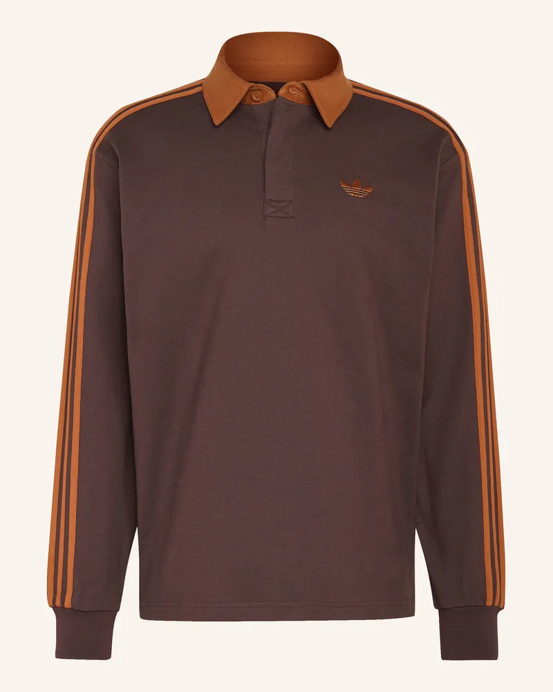 adidas Jersey-Poloshirt 3streifen braun Dunkelbraun