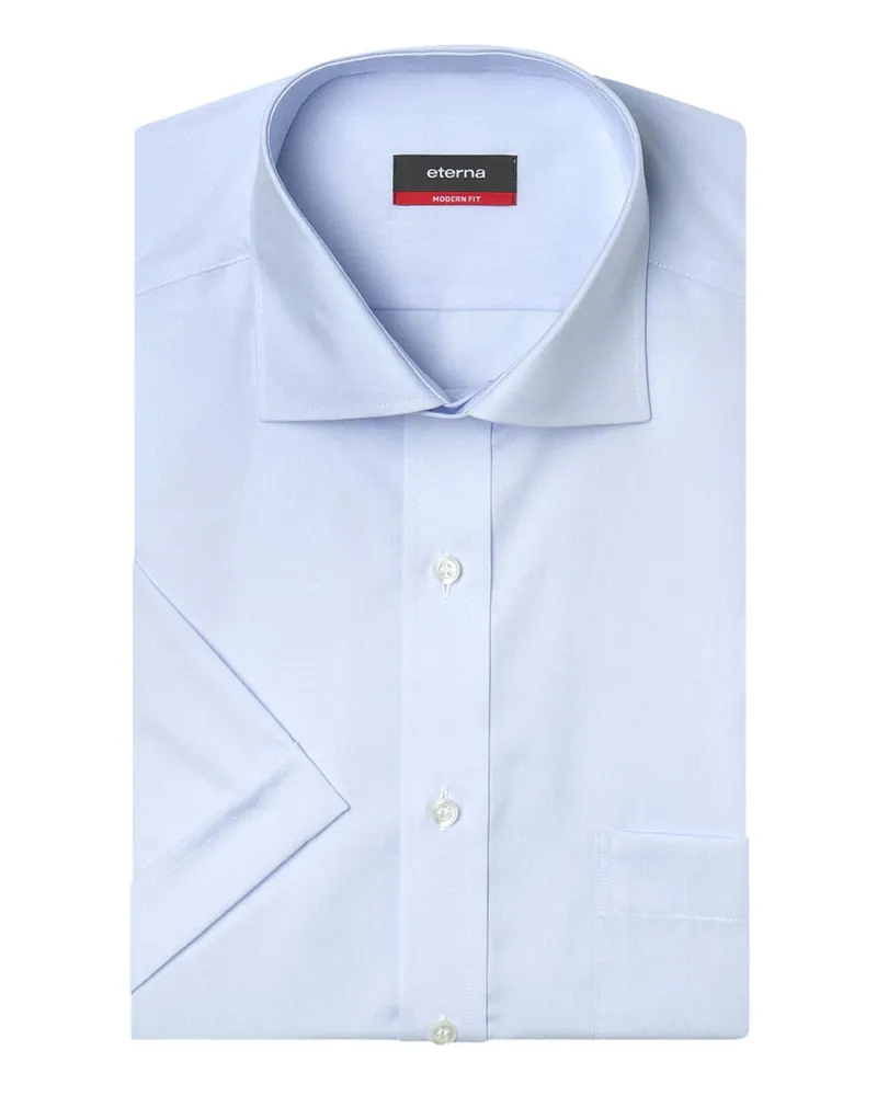 Eterna Halbarm-Hemd Modern Fit Hellblau