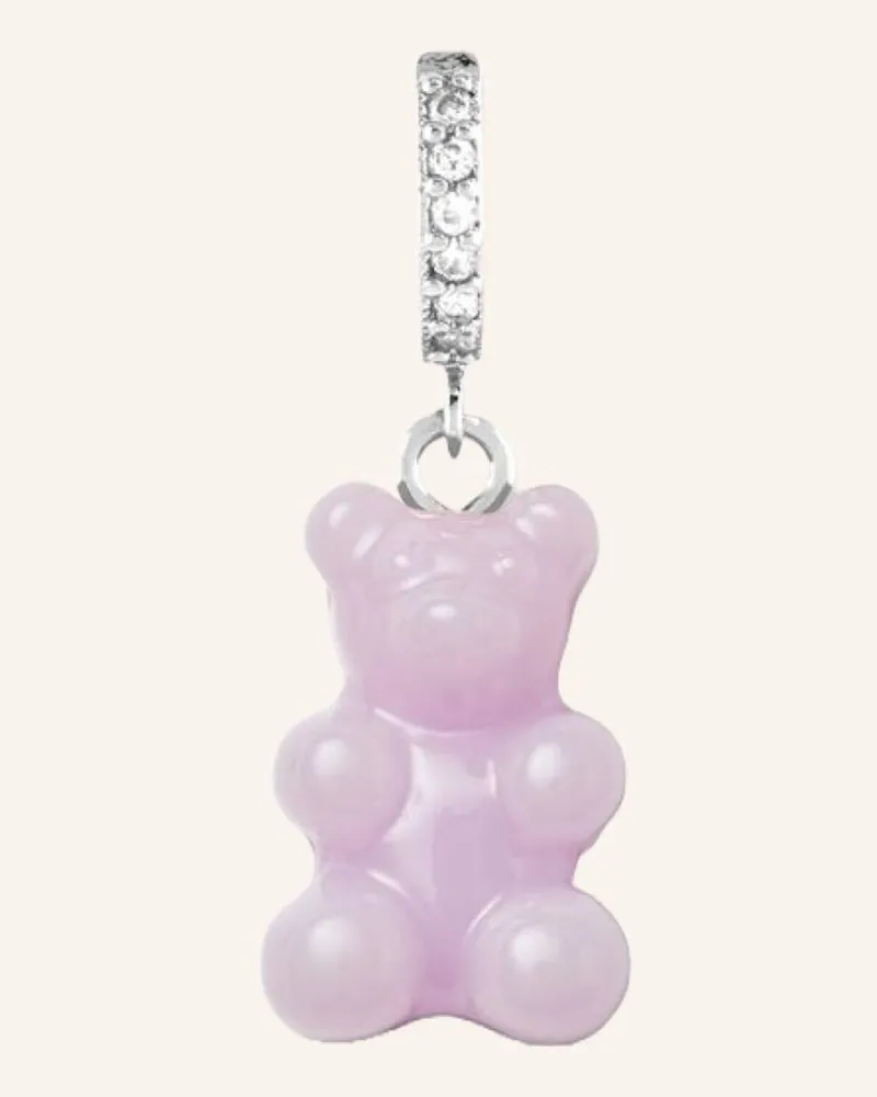 CRYSTAL HAZE Single-Ohrring LAVENDER NOSTALGIA BEAR HOOP by GLAMBOU Lila