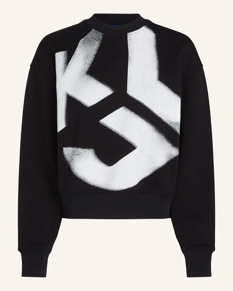 Karl Lagerfeld KLJ MONOGRAM GEBLEICHTES SWEATSHIRT Schwarz