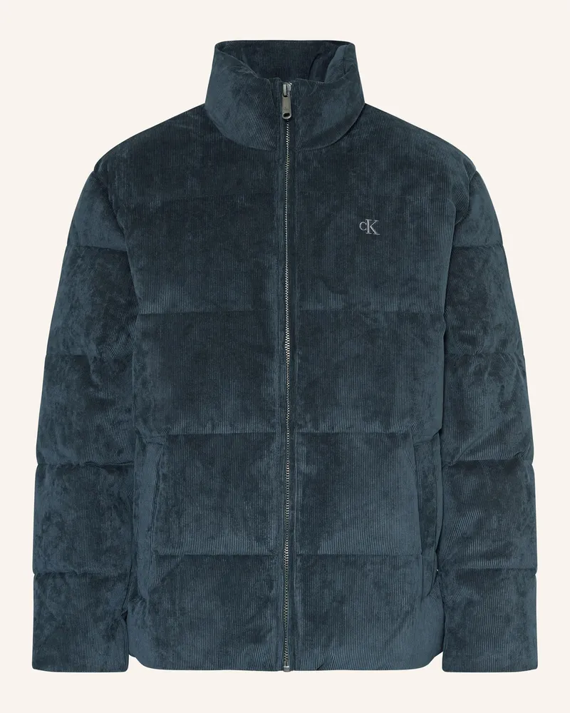 Calvin Klein Steppjacke aus Cord Dunkelblau