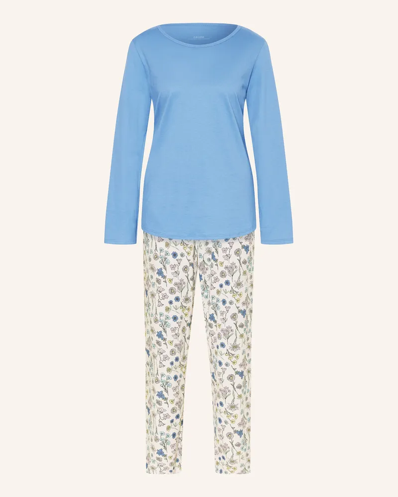 Calida Schlafanzug FLOWER NIGHTS Hellblau