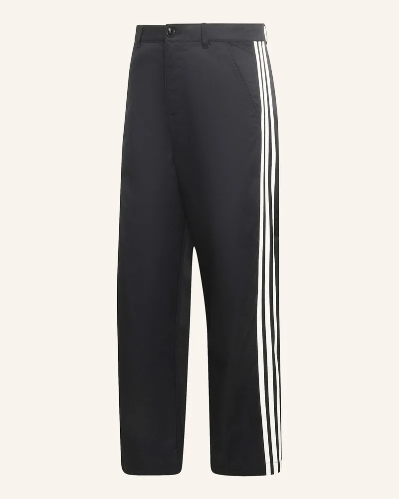 adidas 3-Streifen Hose Mit Faltendetail schwarz Schwarz