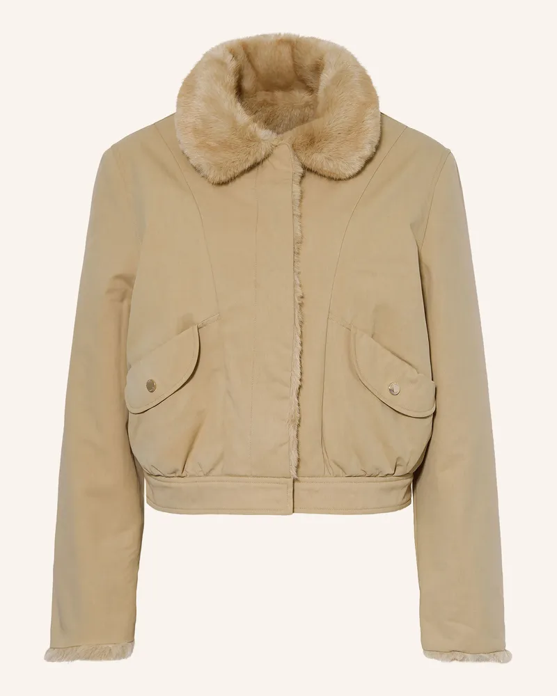 Claudie Pierlot Kunstfell-Blouson Zum Wenden beige Beige