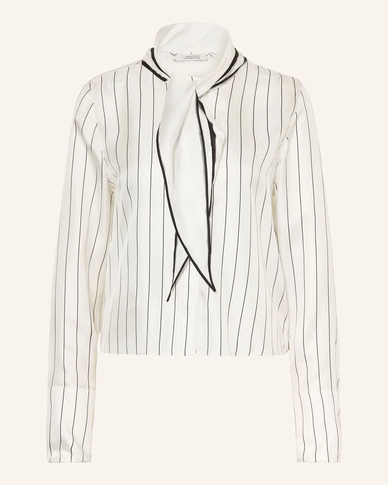 Dorothee Schumacher Schluppenbluse Stripes With A Twist Aus Seide weiss Weiss