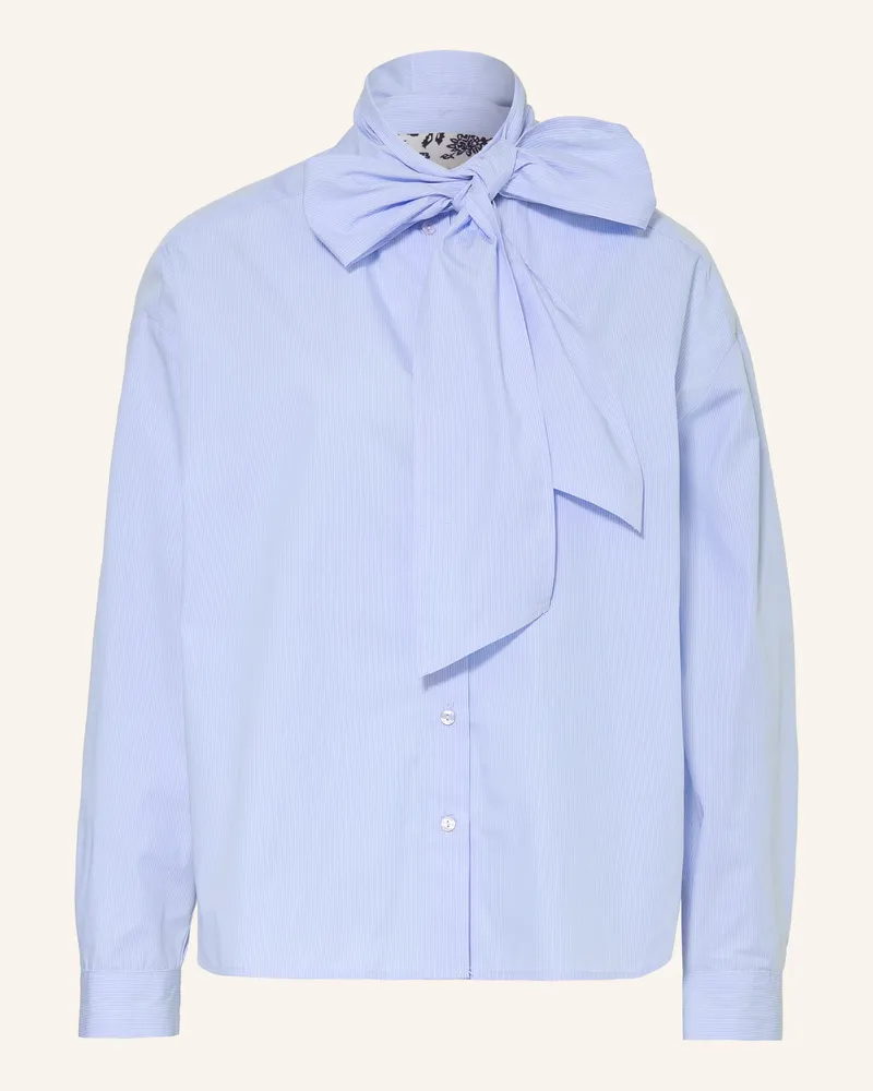 Milano Italy Bluse Mit Abnehmbarer Schluppe blau Hellblau