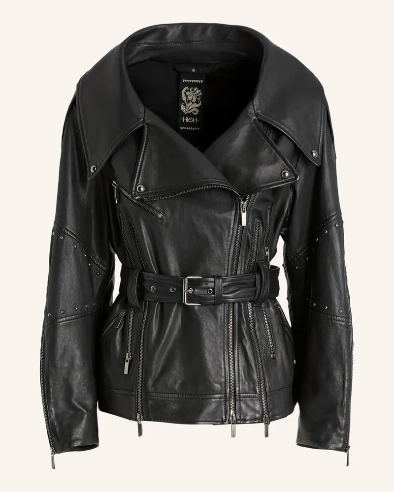 HIGH Lederjacke TOMMY mit Nieten Schwarz