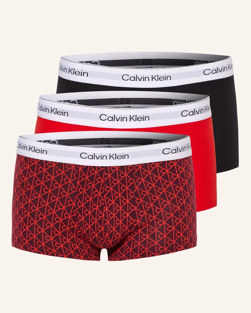 Calvin Klein 3er-Pack Boxershorts Low Rise rot Schwarz
