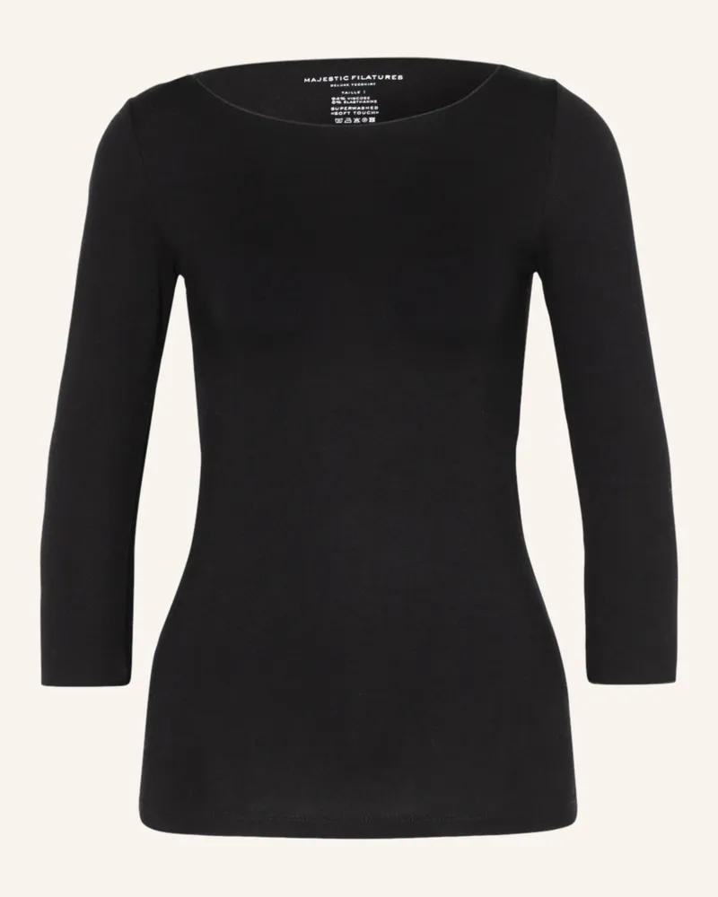 Majestic Shirt Mit 3/4-Arm schwarz Schwarz