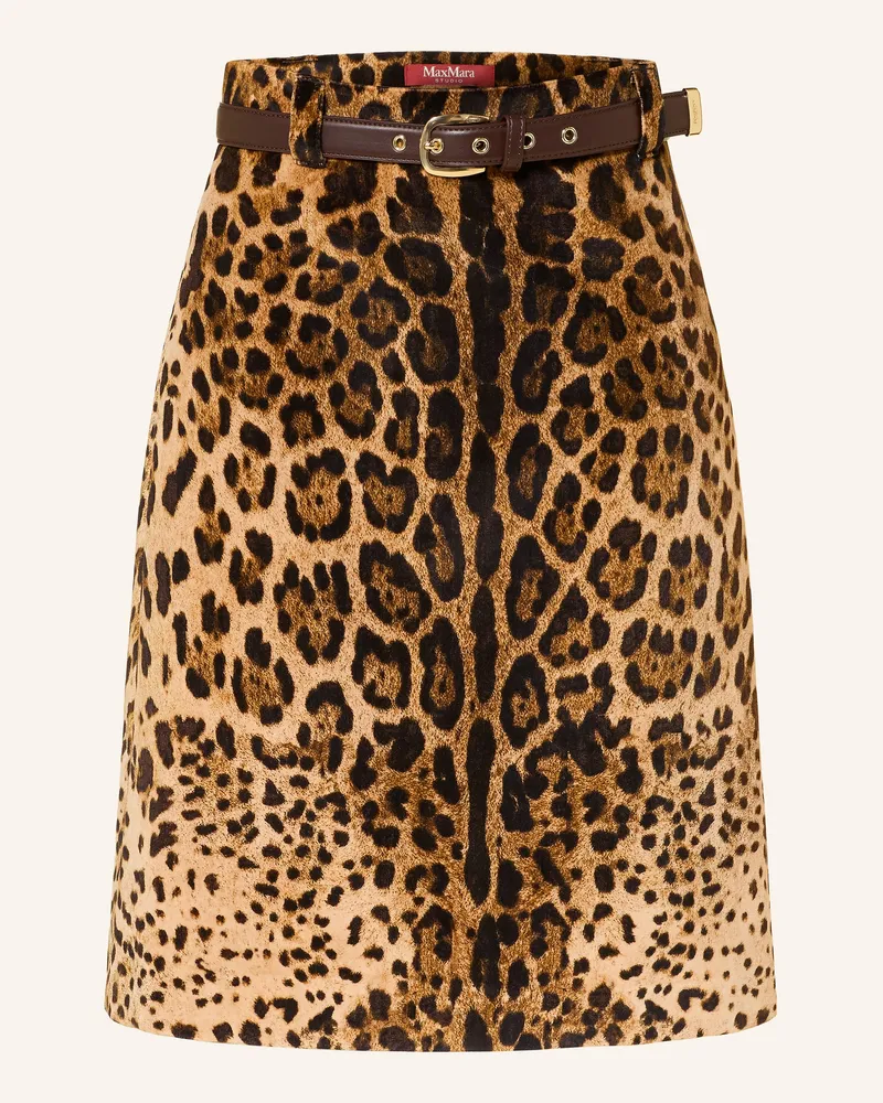 Max Mara Samtrock Falange braun Hellbraun