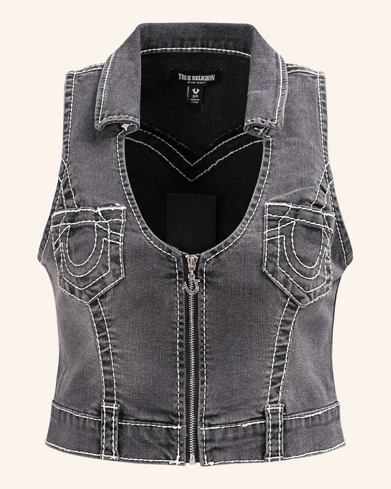 True Religion Top Zip Front schwarz Schwarz