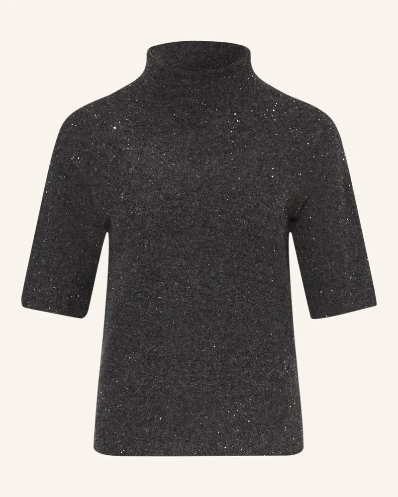 Antonelli Firenze Strickshirt Dakota Mit Cashmere Und Pailletten grau Dunkelgrau