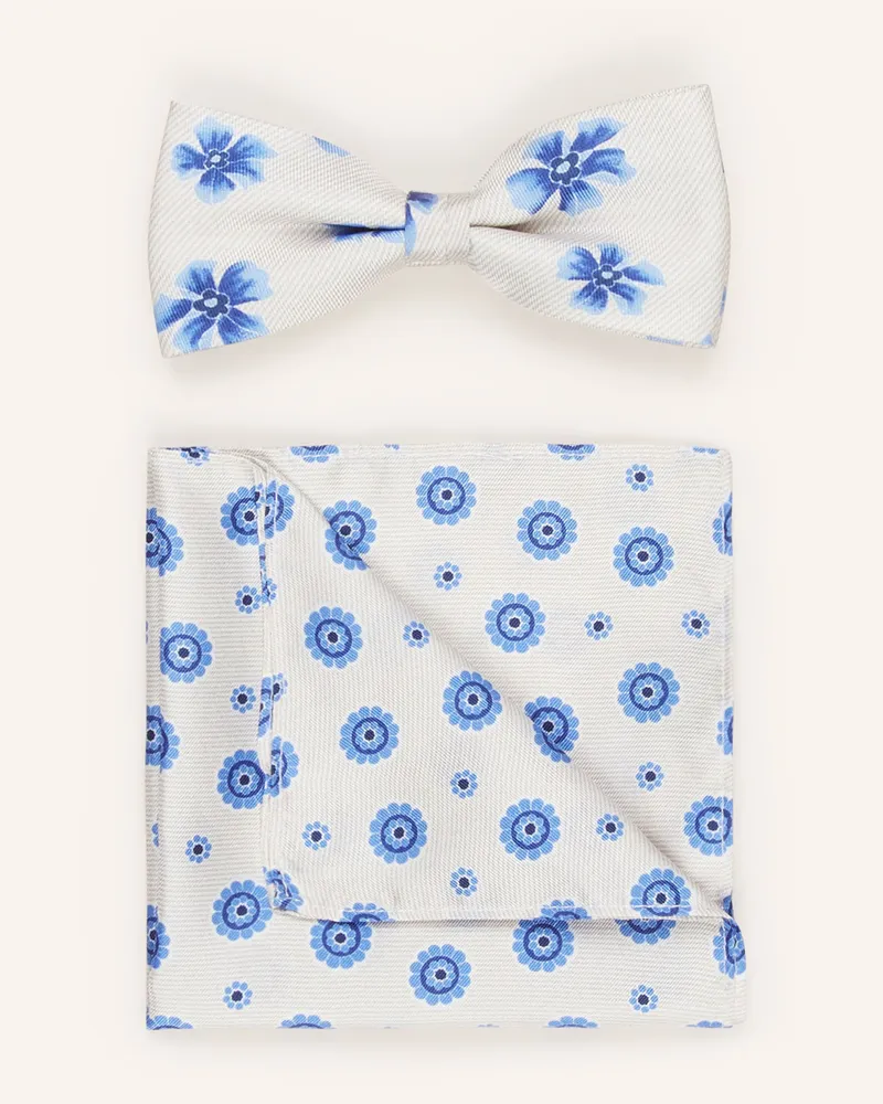 Monti Set: Fliege und Einstecktuch Creme