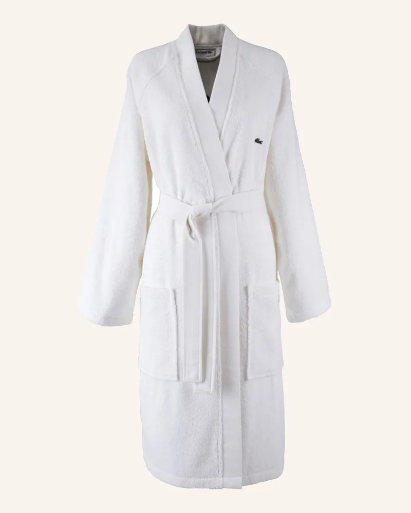 Lacoste Bademantel Ldefile weiss Weiss