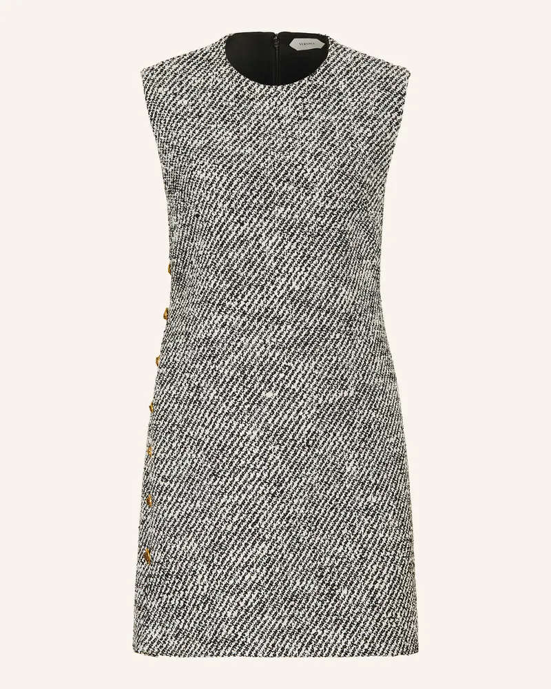 Versace Bouclé-Kleid schwarz Schwarz