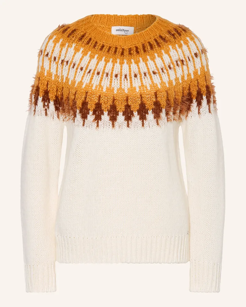 ottod’Ame Pullover Mit Glitzergarn beige Creme