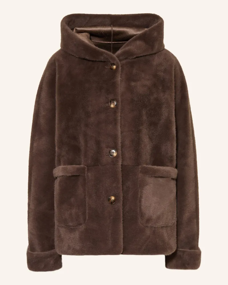 lilienfels Kunstfell-Jacke Zum Wenden braun Dunkelbraun