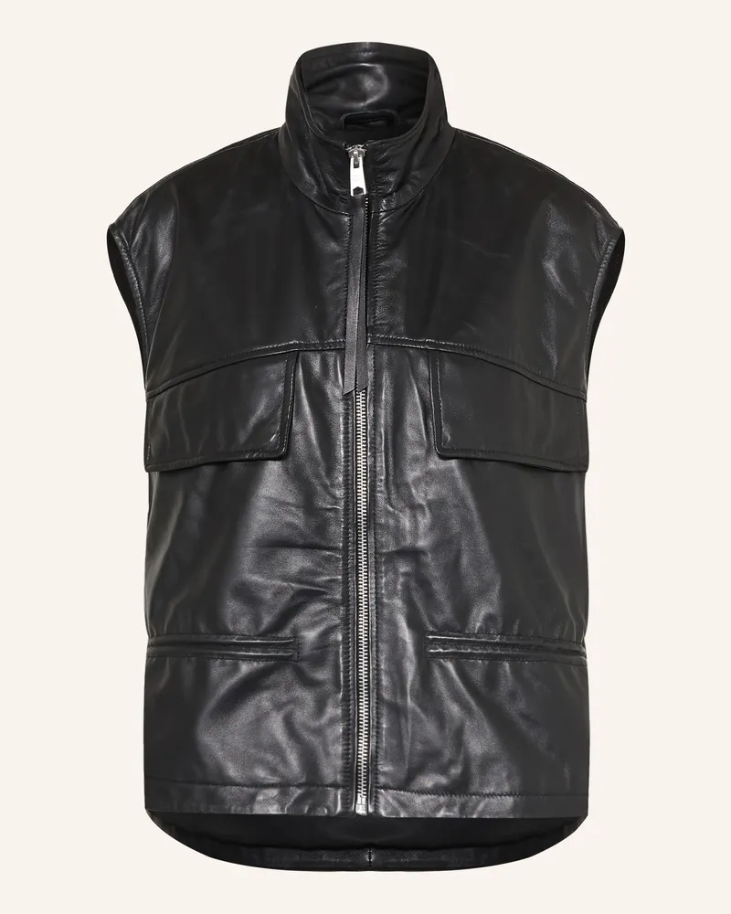 AllSaints Lederweste Flor schwarz Schwarz
