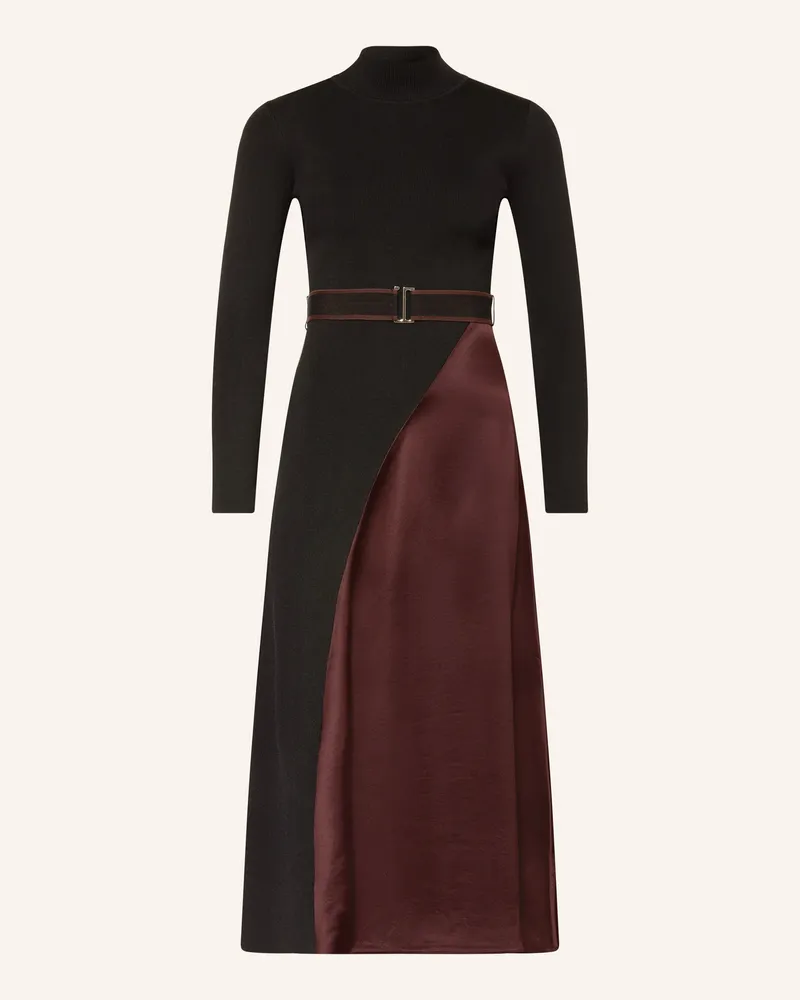 Reiss Kleid Misty Im Materialmix schwarz Schwarz