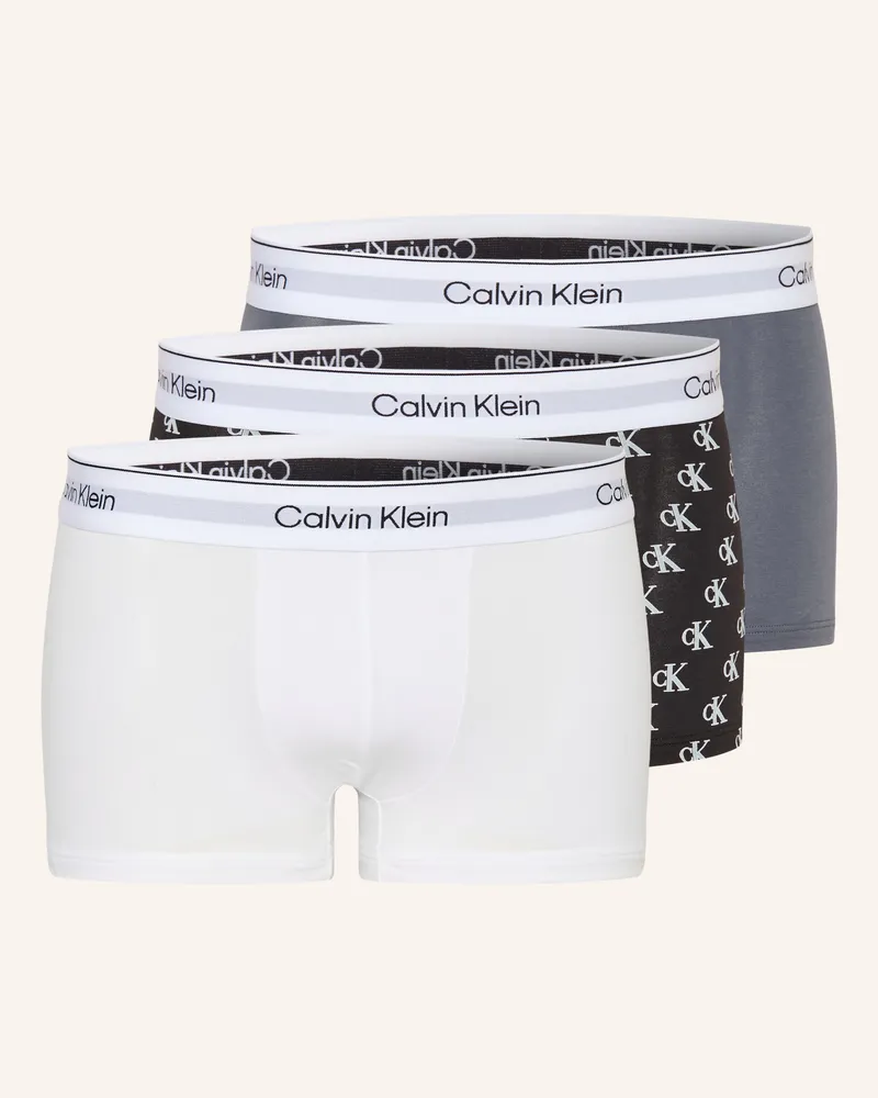 Calvin Klein 3er-Pack Boxershorts Icon Cotton Stretch Low Rise weiss Schwarz