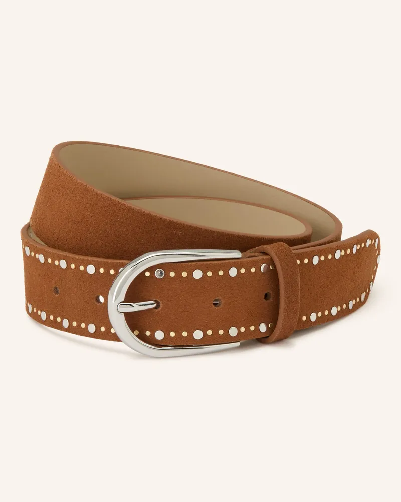 Gianni Chiarini Ledergürtel Mit Nieten braun Braun