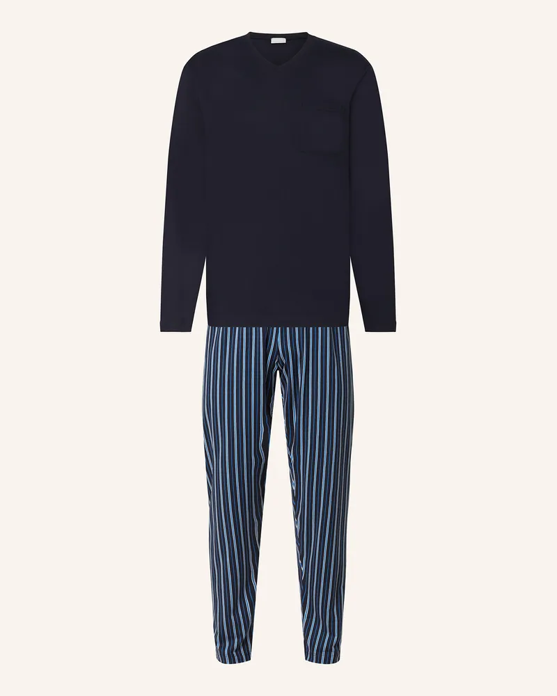 Mey Schlafanzug Serie Straight blau Dunkelblau