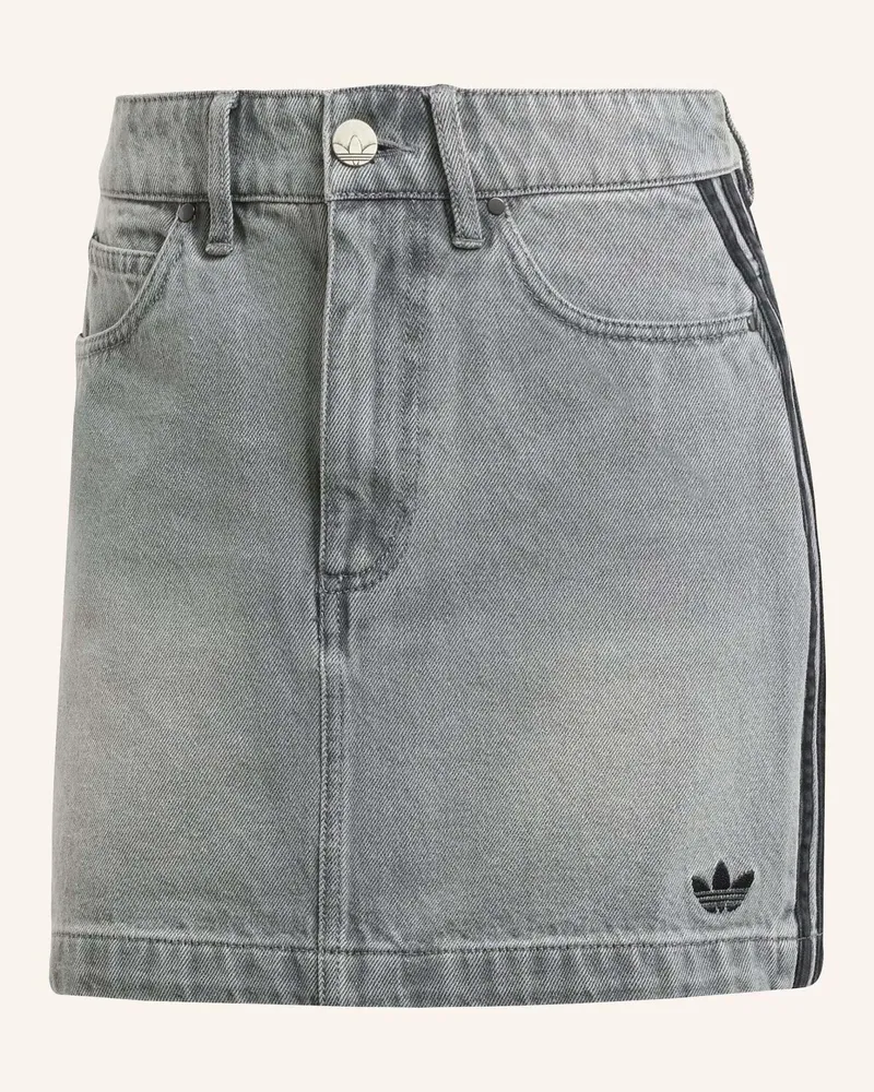 adidas Adicolor 3-Streifen Denim Minirock grau Grau